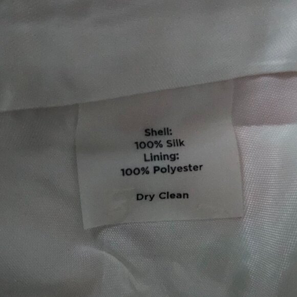 Talbots Women's Cream/Orange Floral 100% Silk V-Neck Fit & Flare Dress Size 10 - Picture 10 of 14